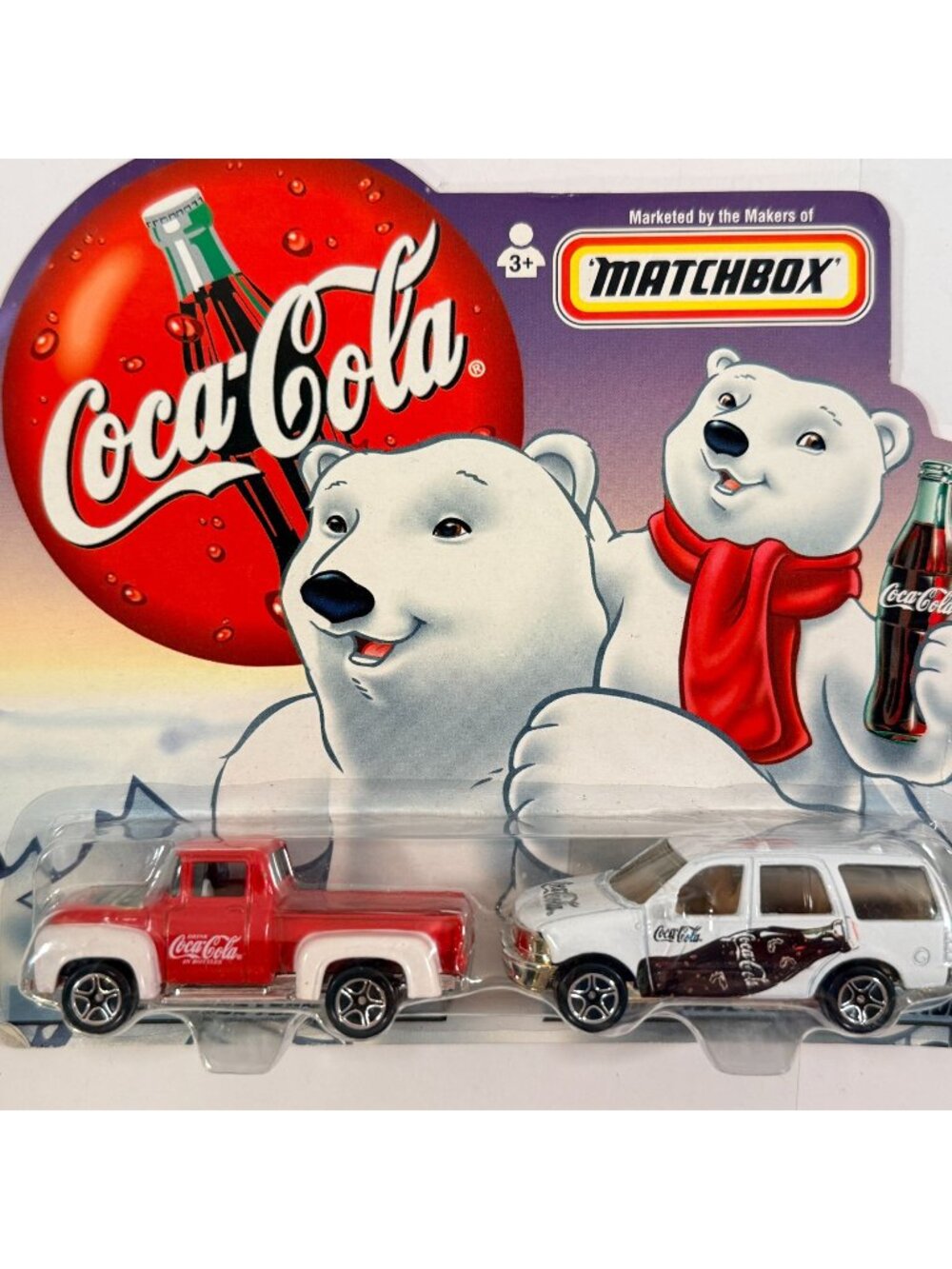 Vintage 1999 Matchbox Coca-Cola 2-pack Holiday Polar Bear Truck Car Sealed
